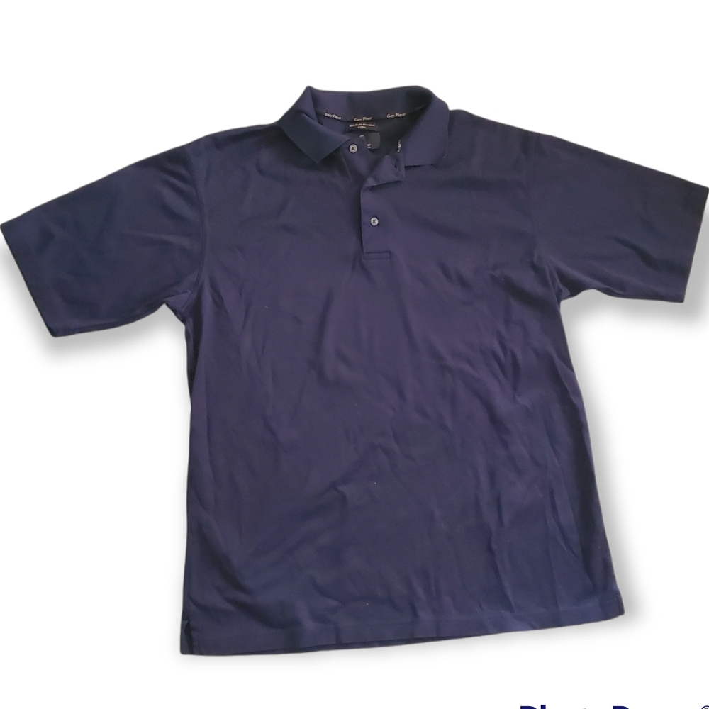 Gary Player Size L Navy Mens Polo Shirt 100's Double Mercerized Cotton